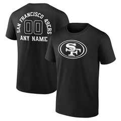 San Francisco 49ers Personalized Name & Number Monochrome T-Shirt Black - NFL