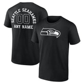 Seattle Seahawks Personalized Name & Number Monochrome T-Shirt Black - NFL