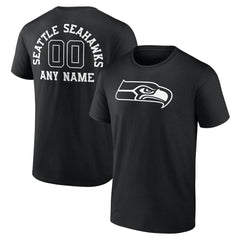 Seattle Seahawks Personalized Name & Number Monochrome T-Shirt Black - NFL