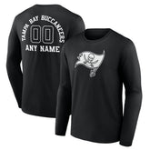 Tampa Bay Buccaneers Personalized Name & Number Monochrome Long Sleeve T-Shirt Black - NFL
