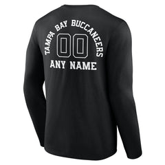 Tampa Bay Buccaneers Personalized Name & Number Monochrome Long Sleeve T-Shirt Black - NFL