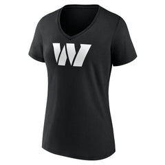Washington Commanders Women's Personalized Name & Number Monochrome V-Neck T-Shirt Black - NFL