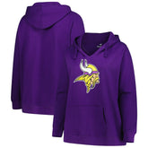 Minnesota Vikings Women's Plus Size V-Neck Pullover Hoodie Purple - Fanatics