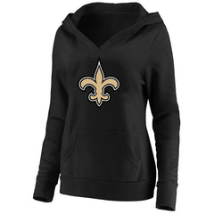 New Orleans Saints Women's Plus Size V-Neck Pullover Hoodie Black - Fanatics