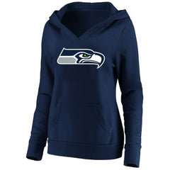 Seattle Seahawks Women's Plus Size V-Neck Pullover Hoodie College Navy - Fanatics