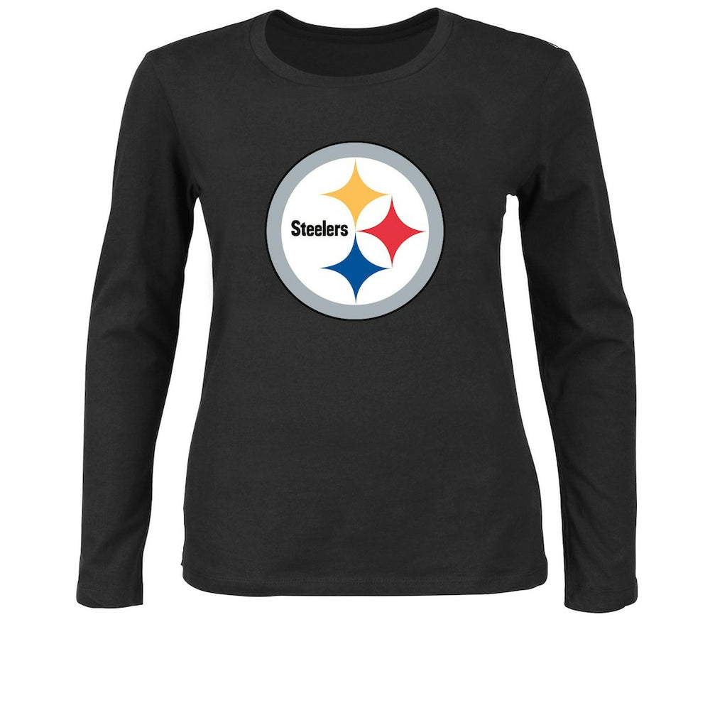 Pittsburgh Steelers Women's Plus Size Long Sleeve T-Shirt Black - Fanatics