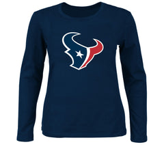 Houston Texans Women's Plus Size Long Sleeve T-Shirt Navy - Fanatics