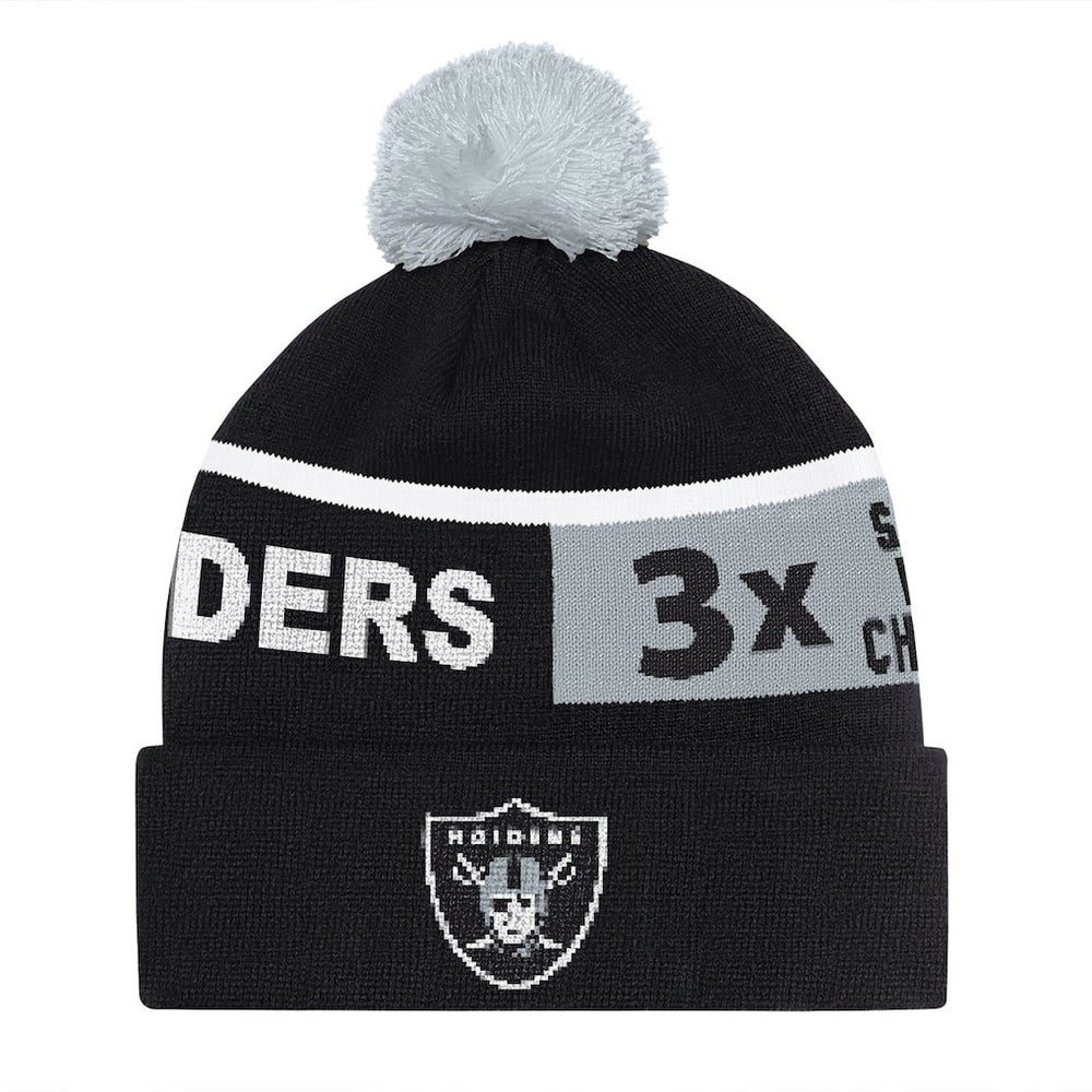 Las Vegas Raiders Starter Unisex Chyron Cuffed Knit Hat with Pom Black - NFL