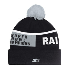 Las Vegas Raiders Starter Unisex Chyron Cuffed Knit Hat with Pom Black - NFL