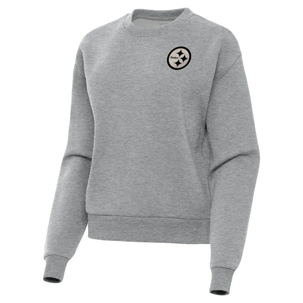 Pittsburgh Steelers Antigua Women's Victory Pullover Sweatshirt Heather Gray - NFL