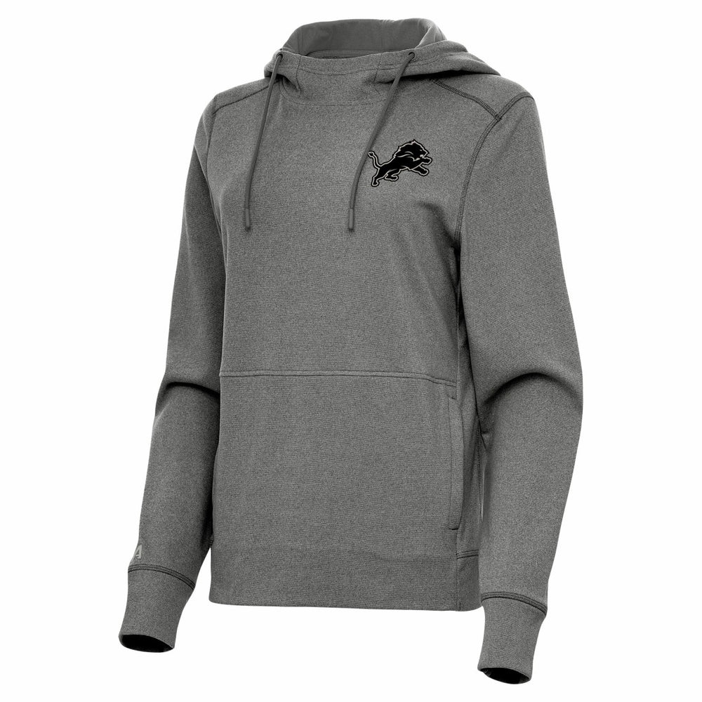 Detroit Lions Antigua Women's Justice Pullover Hoodie Heather Black - NFL