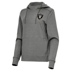 Las Vegas Raiders Antigua Women's Justice Pullover Hoodie Heather Black - NFL