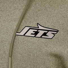 New York Jets Antigua Women's Justice Pullover Hoodie Olive - NFL