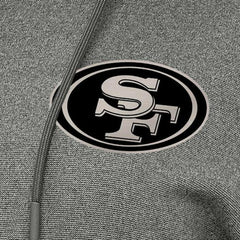 San Francisco 49ers Antigua Women's Justice Pullover Hoodie Heather Black - NFL