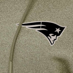 New England Patriots Antigua Women's Justice Pullover Hoodie Olive - NFL