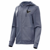 Houston Texans Antigua Women's Seeker Full-Zip Hoodie Jacket Heather Navy - NFL