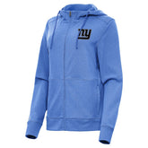 New York Giants Antigua Women's Seeker Full-Zip Hoodie Jacket Heather Royal - NFL