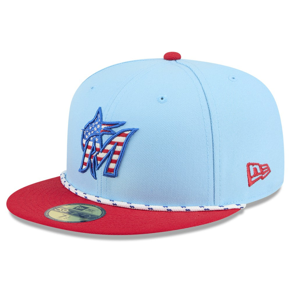 Miami Marlins New Era 2025 Fourth of July 59FIFTY Fitted Hat Clearance