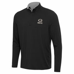 Green Bay Packers Antigua Content Quarter-Zip Pullover Top Black - NFL