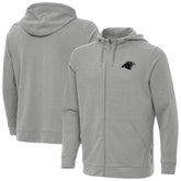 Carolina Panthers Antigua Effortless Full-Zip Hoodie Jacket Heather Gray - NFL