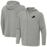 Detroit Lions Antigua Effortless Full-Zip Hoodie Jacket Heather Gray - NFL