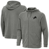 Detroit Lions Antigua Effortless Full-Zip Hoodie Jacket Heather Black - NFL