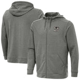 Green Bay Packers Antigua Effortless Full-Zip Hoodie Jacket Heather Black - NFL