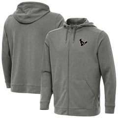 Houston Texans Antigua Effortless Full-Zip Hoodie Jacket Heather Black - NFL