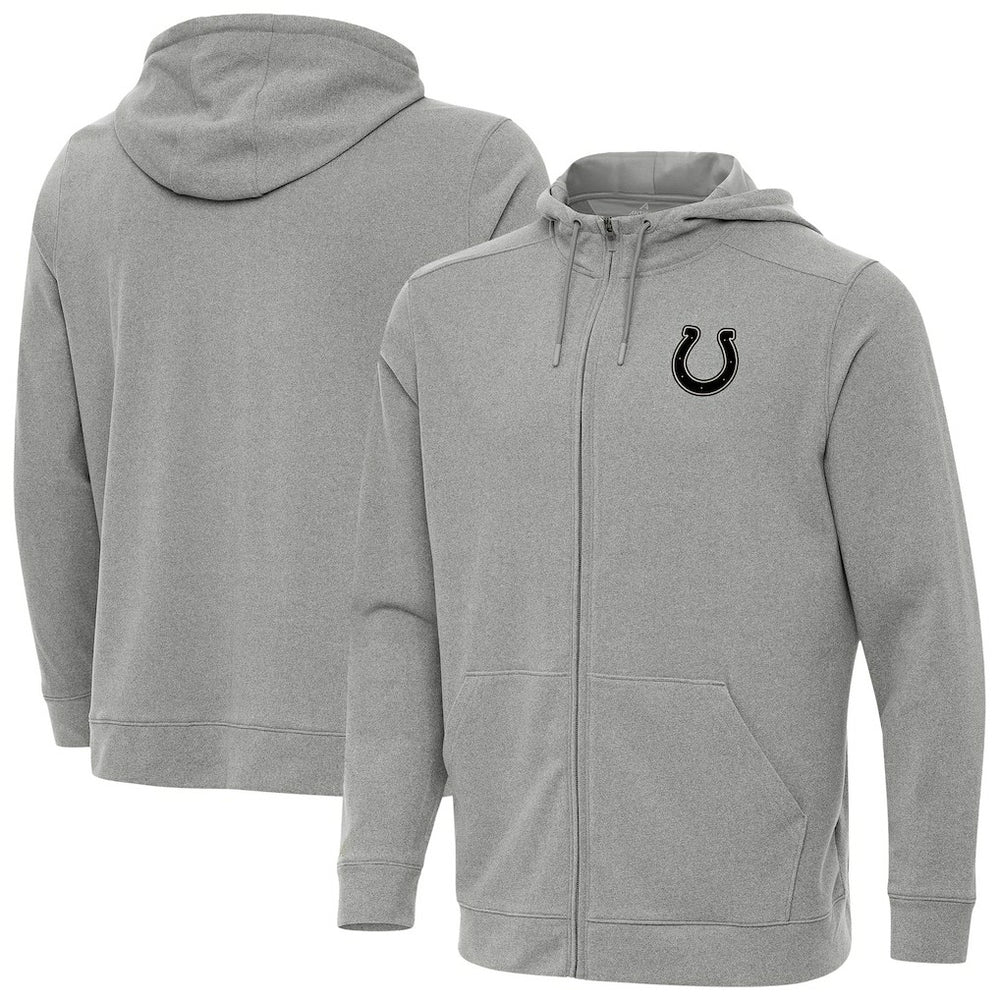 Indianapolis Colts Antigua Effortless Full-Zip Hoodie Jacket Heather Gray - NFL