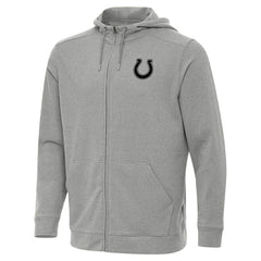 Indianapolis Colts Antigua Effortless Full-Zip Hoodie Jacket Heather Gray - NFL