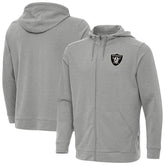 Las Vegas Raiders Antigua Effortless Full-Zip Hoodie Jacket Heather Gray - NFL