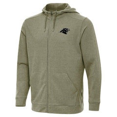 Carolina Panthers Antigua Effortless Full-Zip Hoodie Jacket Olive - NFL