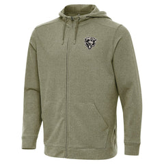 Chicago Bears Antigua Effortless Full-Zip Hoodie Jacket Olive - NFL