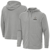 New Orleans Saints Antigua Effortless Full-Zip Hoodie Jacket Heather Gray - NFL