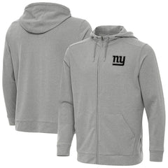 New York Giants Antigua Effortless Full-Zip Hoodie Jacket Heather Gray - NFL