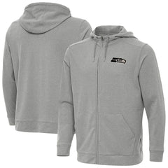 Seattle Seahawks Antigua Effortless Full-Zip Hoodie Jacket Heather Gray - NFL