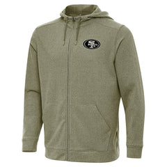 San Francisco 49ers Antigua Effortless Full-Zip Hoodie Jacket Olive - NFL