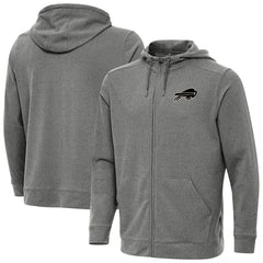 Buffalo Bills Antigua Effortless Full-Zip Hoodie Jacket Heather Black - NFL