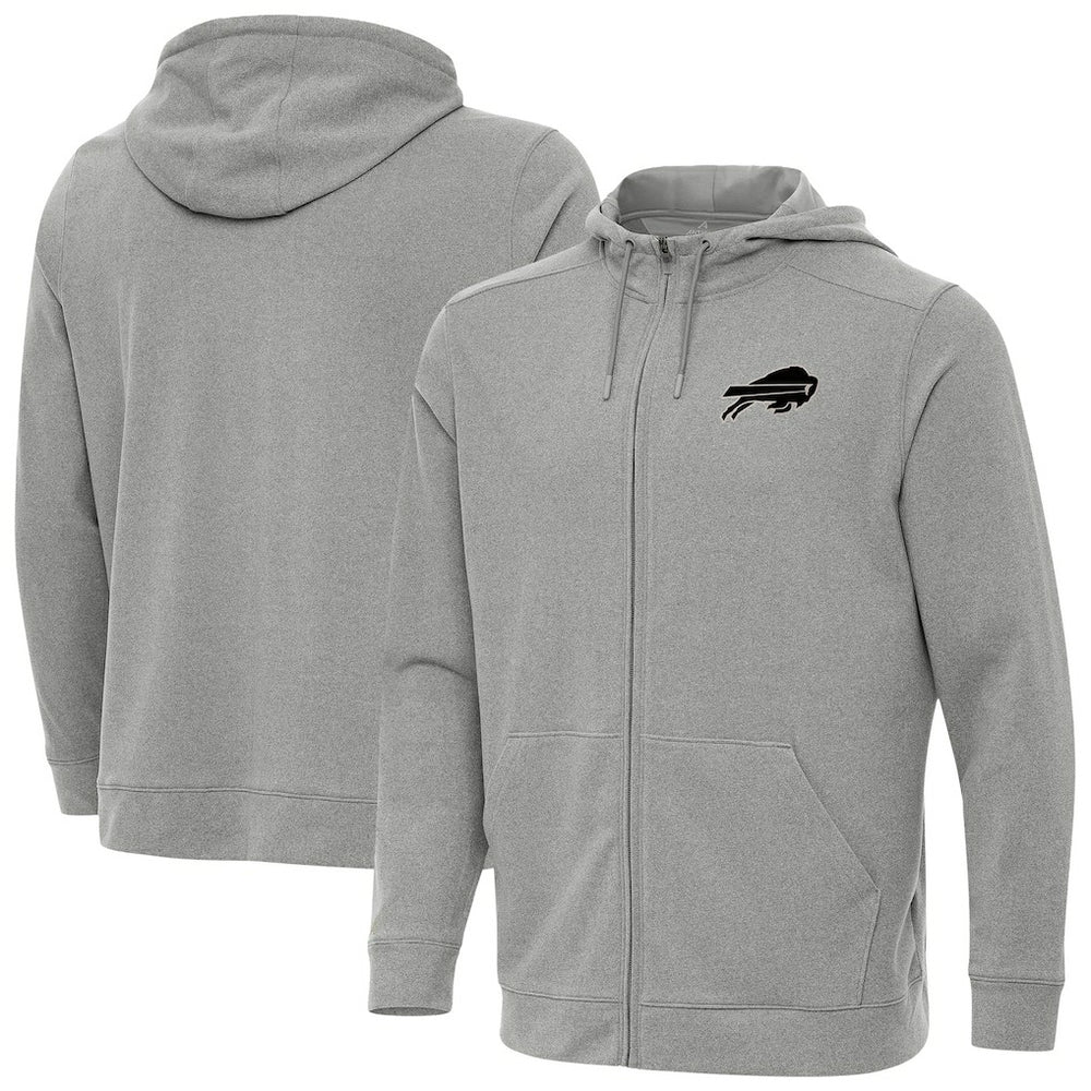 Buffalo Bills Antigua Effortless Full-Zip Hoodie Jacket Heather Gray - NFL