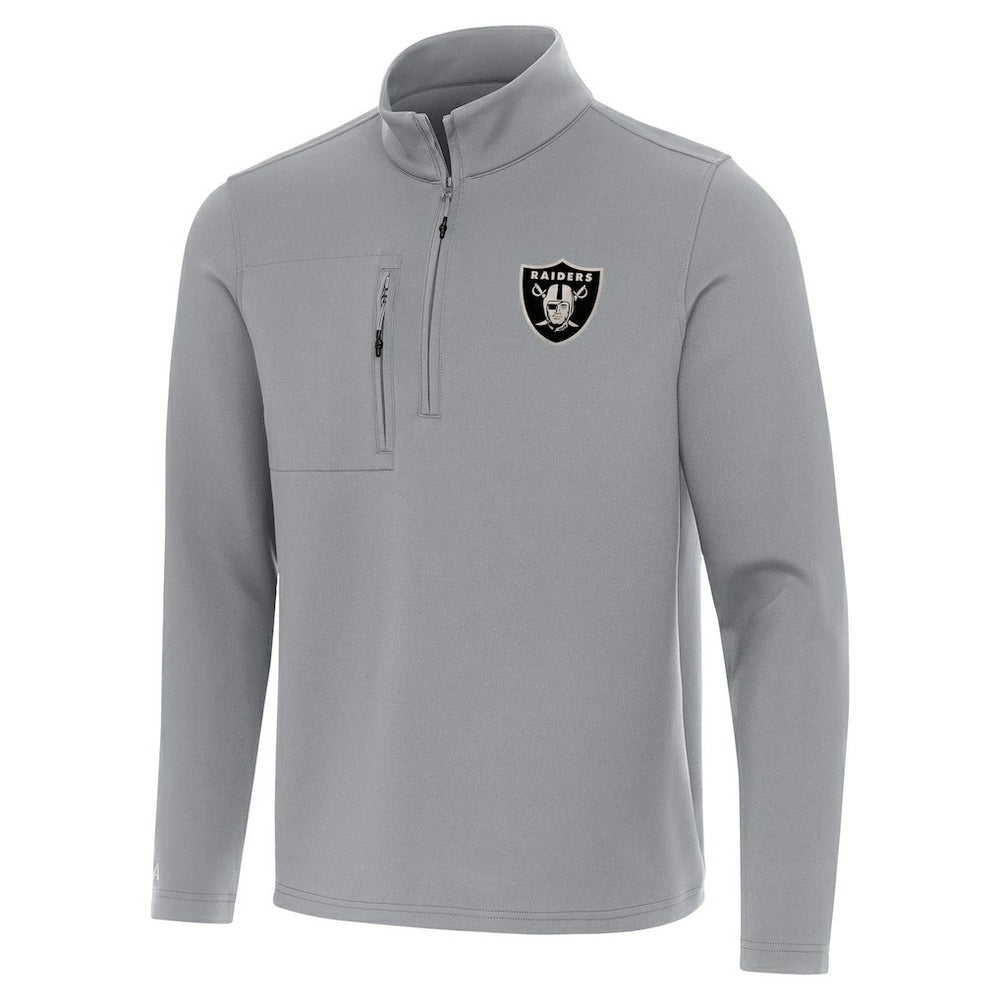 Las Vegas Raiders Antigua Insider Quarter-Zip Jacket Gray - NFL