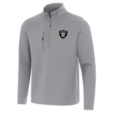 Las Vegas Raiders Antigua Insider Quarter-Zip Jacket Gray - NFL