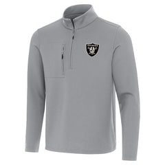 Las Vegas Raiders Antigua Insider Quarter-Zip Jacket Gray - NFL