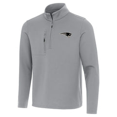 New England Patriots Antigua Insider Quarter-Zip Jacket Gray - NFL
