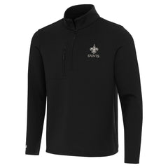 New Orleans Saints Antigua Insider Quarter-Zip Jacket Black - NFL