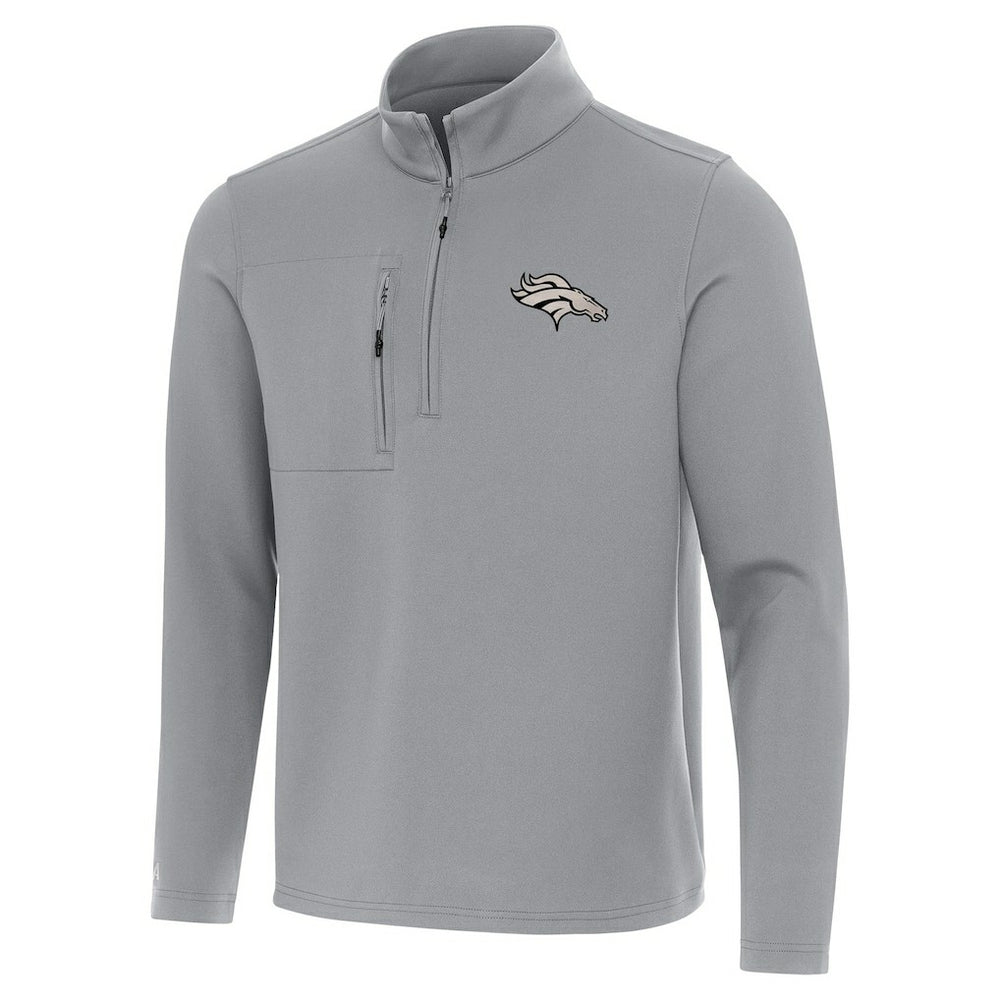 Denver Broncos Antigua Insider Quarter-Zip Jacket Gray - NFL