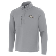 Denver Broncos Antigua Insider Quarter-Zip Jacket Gray - NFL