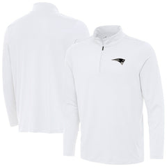 New England Patriots Antigua Reprocess Quarter-Zip Top White - NFL