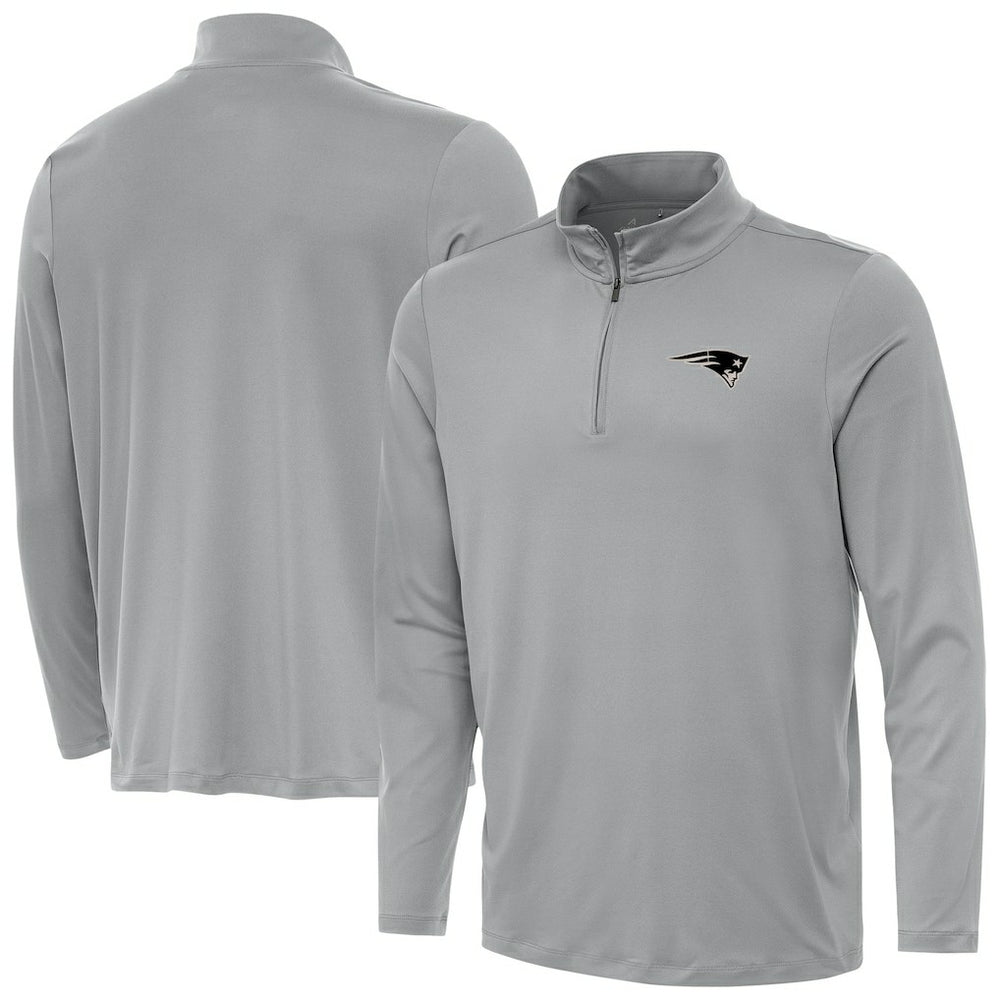 New England Patriots Antigua Reprocess Quarter-Zip Top Gray - NFL