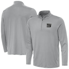 New York Giants Antigua Reprocess Quarter-Zip Top Gray - NFL