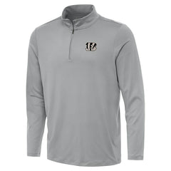 Cincinnati Bengals Antigua Reprocess Quarter-Zip Top Gray - NFL